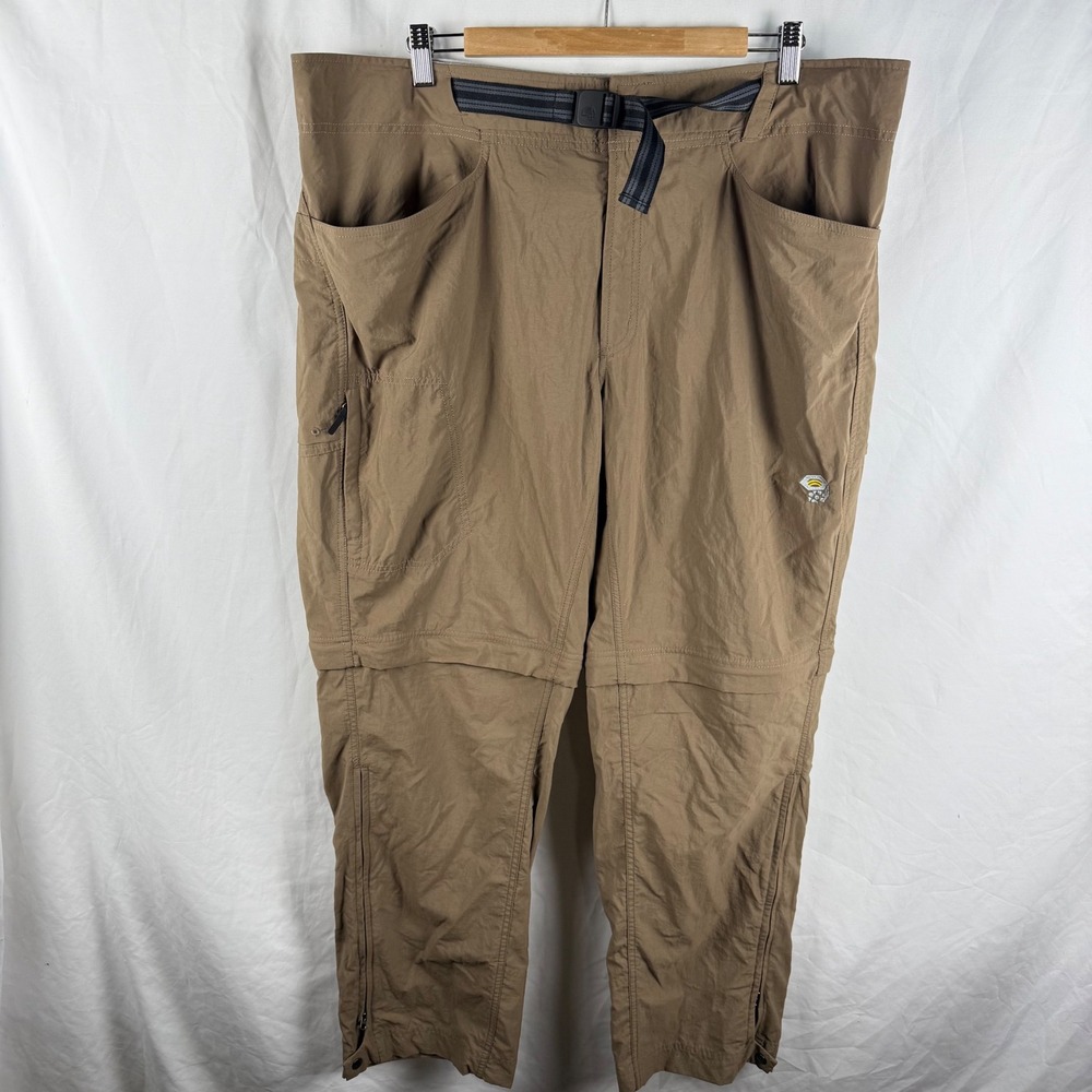 Mountain Hardwear Men's Brown Convertible Hiking Pants XXL Lightweight Gorpcore